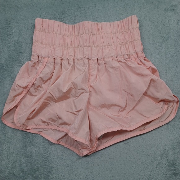 Free People Pants - FP Movement‎ Shorts Womens Medium Pink High Waist Ruched Gym Activewear Running